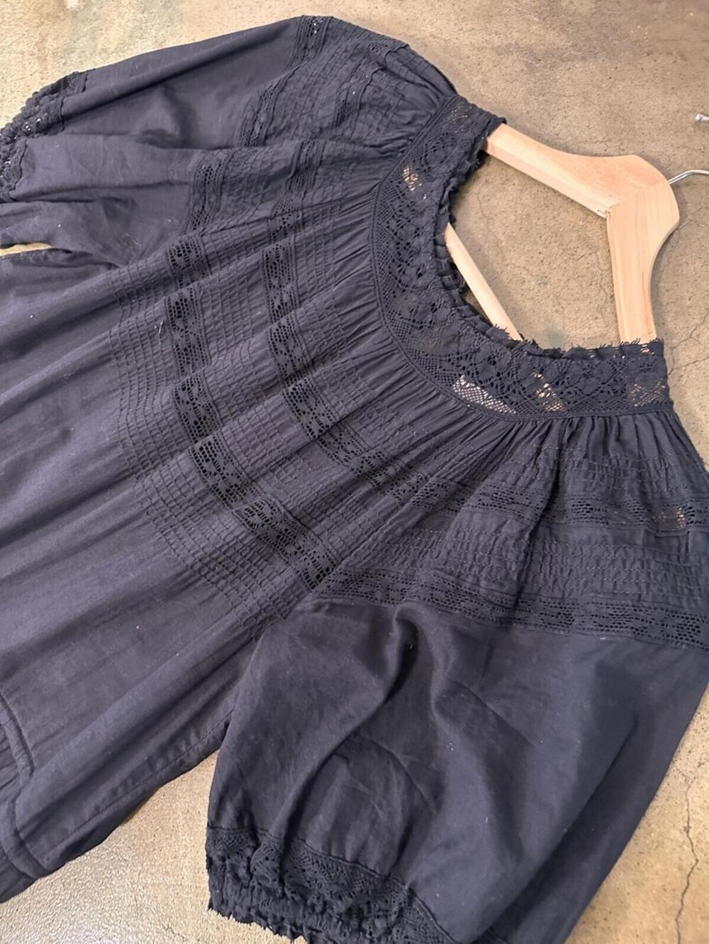 The Great. Black Lace Tiered The Prairie Bird Dress Size S - Picture 5 of 13